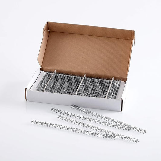 BNC Double Loop Wire Binding Rings Letter Size 3:1 Loops 32 Holes Black Color Pack of 100 (1/4 Inches)