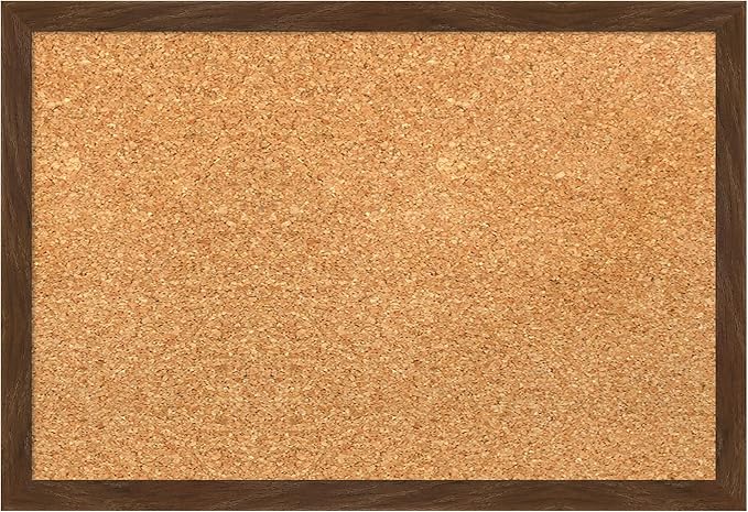 Amanti Art Natural Cork Board for Wall, 13x19 Vision Board with Brown Wood Frame, Small Corkboard Office Decor for Home Organization, Country Rustic Corkboard Pinboard to Display Items for Home