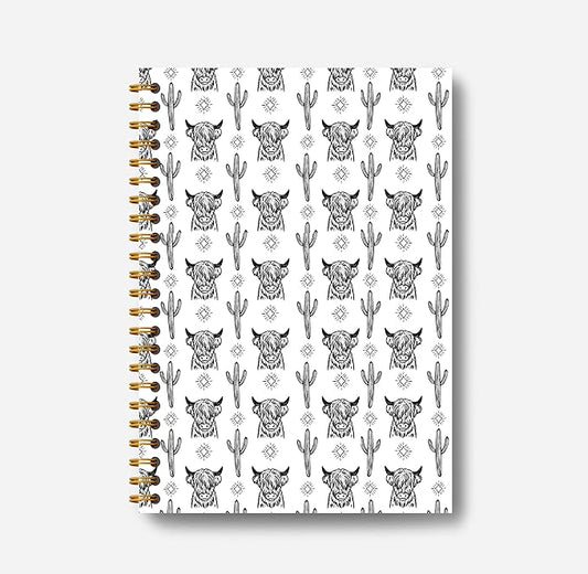 Western Cow Journal Notebook Spiral - Cow Spiral Journal Notebook, Western School Office Supplies, Cow Office Supplies with 164 Pages, Funny Office Gifts, 5.5×8.3