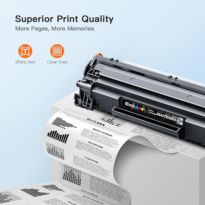 E-Z Ink 85A Black Compatible Toner Cartridge Replacement for HP 85A Black Toner Cartridge CE285A 85A CE285 Use for HP Laserjet p1102w P1102 P1109W M1217nfw M1212 M1212nf M1217 Pro Printer (2-Pack)