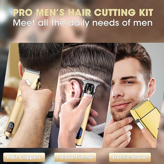 Lanumi Professional Hair Clippers Trimmer for Men Electric Razor Shavers/Beard Trimmer/Rechargeable Clippers and Trimmers Beard Trimmer Barber Kit with Travel Case Clippers for Hair Cutting Gifts