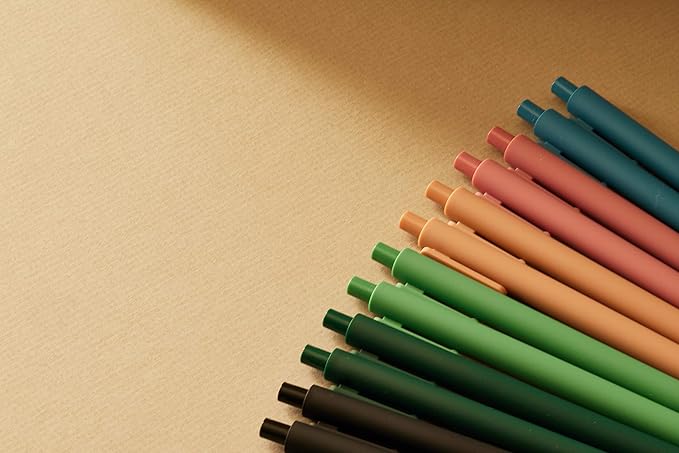 ANECDOTE. Gel Pens, Black Ink (12 Pack), Retractable Set, Cute Fine Point (0.5mm), Smooth Writing With Chic & Fun Design for Journaling (Set of 12)