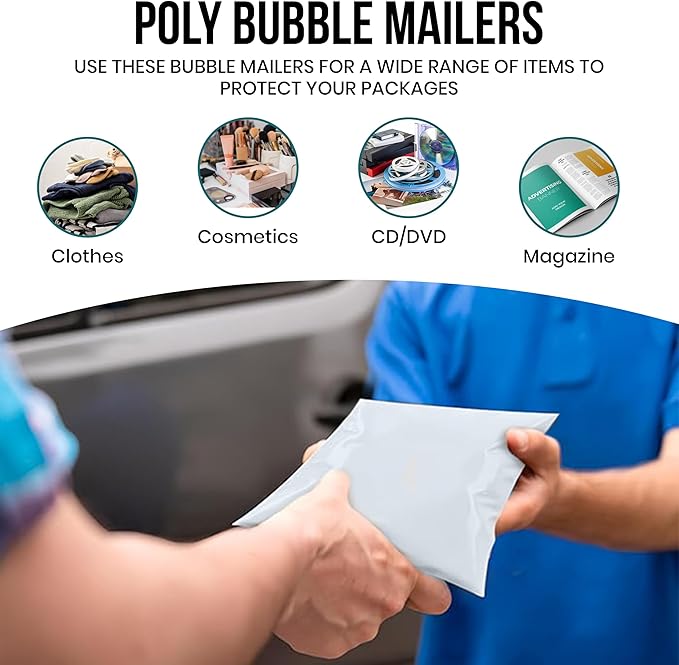 Levex - #3 8.5" x 14.5" [100 Pack] Poly Bubble Mailers, Padded Envelope Mailers, Packing Envelope & Mailing Bags for Shipping