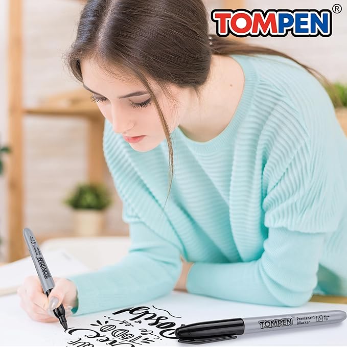 Black Permanent Markers Bulk,Fine Tip,500 Pack,Waterproof Permanent Marker Pens with Quick Drying on Wood,Plastic,Paper,Metal,Mirror for Office School Classroom Home