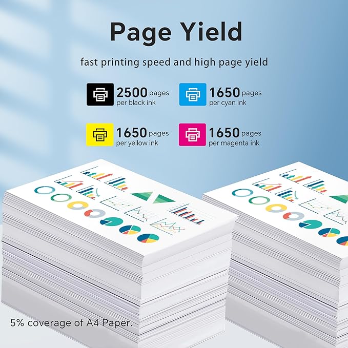 936 High Yield Ink Cartridges (4-Pack) Compatible for HP 936e XL | Works with : OfficeJet Pro 9110b, 9120b, 9130b OfficeJet Pro Wide Format 9720/9730 | Eligible for Instant Ink (B/C/M/Y)