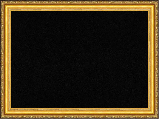 Amanti Art Black Cork Board for Wall, 24x32 Vision Board with Gold Wood Frame, Medium Corkboard Office Decor for Home Organization, Traditional Corkboard Pinboard to display items for home