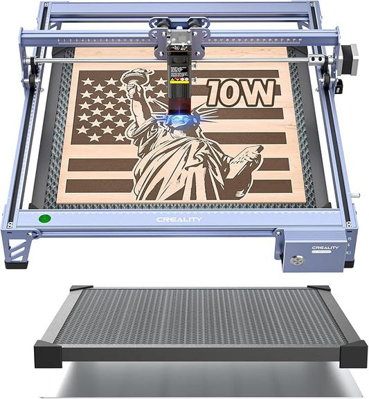 Creality Falcon 10W Laser Engraver Machine with Honeycomb Laser Bed 500x500, 10000mm/min, 0.06mm Laser Cutter for Wood, Acrylic, and Metal, Easy Setup, Ready to Work Out of The Box