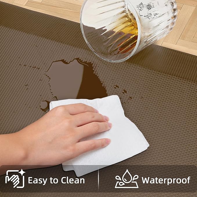 Anti Fatigue Kitchen Mats for Floor, Brown 9/10 Extra Thick Cushioned Standing Desk Mat, Comfort Memory Foam Ergonomic Kitchen Rugs and Mats Non-Slip Waterproof for Office, Kitchen, Sink, 20" x 48"