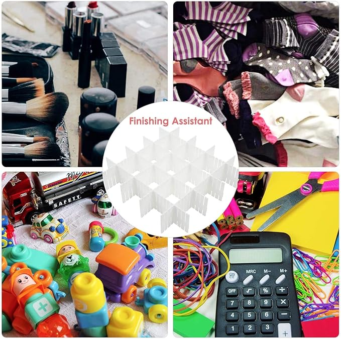 40Pcs Drawer Dividers, Adjustable Drawer Organizer for Socks, Underwear, Makeup, Can Help Tidy Kitchen, Bedroom, Dresser Black