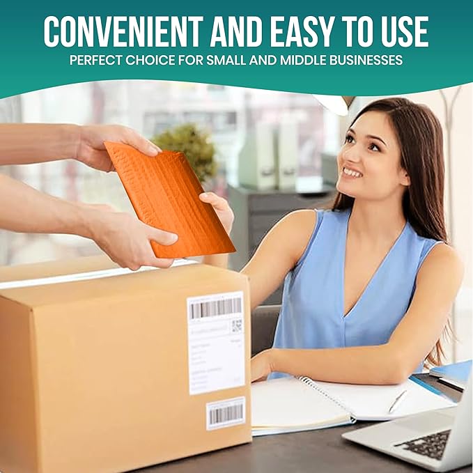 Levex - #0000 4" x 6" [10 Pack] Orange Poly Bubble Mailers, Padded Envelope Mailers, Packing Envelope & Mailing Bags for Shipping