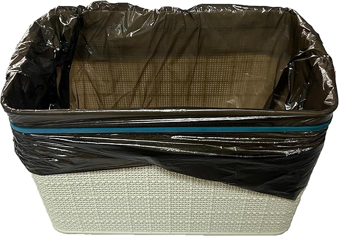 AMUU Rubber Bands Large Flat Fold Length 12inch 40 Pieces Fits 8-33 Gallon Trash Cans Blue Heavy Duty Elastic Rubber Bands for File Folders Office Home Supplies