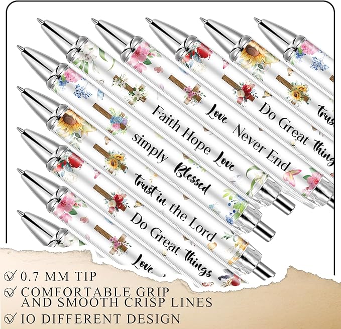 30 PCS Bible Verse Pens, Christian Pen Set, Christian Ballpoint Pens for School Office Church Supplies