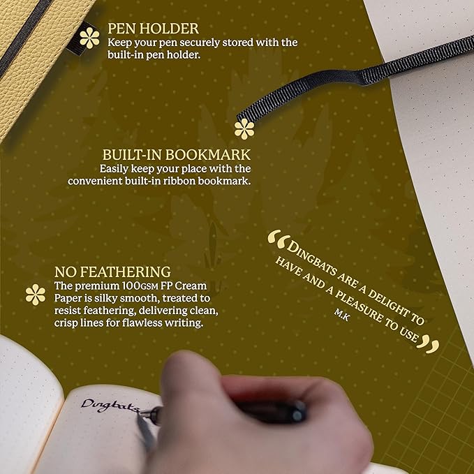 Dingbats A5 Wildlife Ruled Notebook Journal - Premium Vegan Leather Hardcover Executive Journal for Women & Men - Work, Note Taking, Writing & Travel