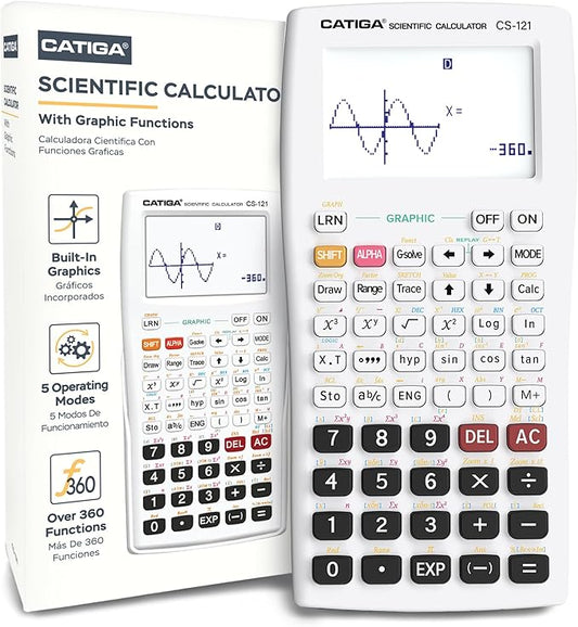 Scientific Calculator with Graphic Functions - Multiple Modes with Intuitive Interface - Perfect for Students of Beginner and Advanced Courses, High School or College