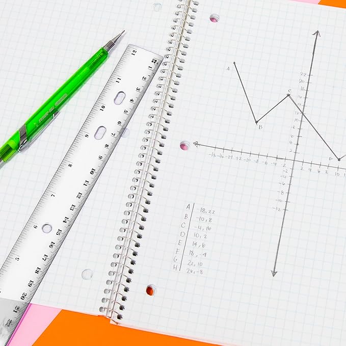 BAZIC Plastic Clear Rulers 12 inch (30cm), Inches Centimeter Metric Ruler Measuring Long Ruler, Straight Edge Ruler for Students School Supplies, 4-Pack