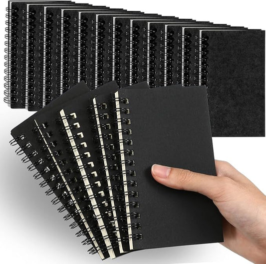 Jutom 18 Pcs Small Spiral Notebooks Memo Pads 3x5 Bulk Small Pocket Notebooks Mini Notepads with Lined Pages Mini Journals for Office Back to School Work Writing Supplies, 120 Pages (Black)