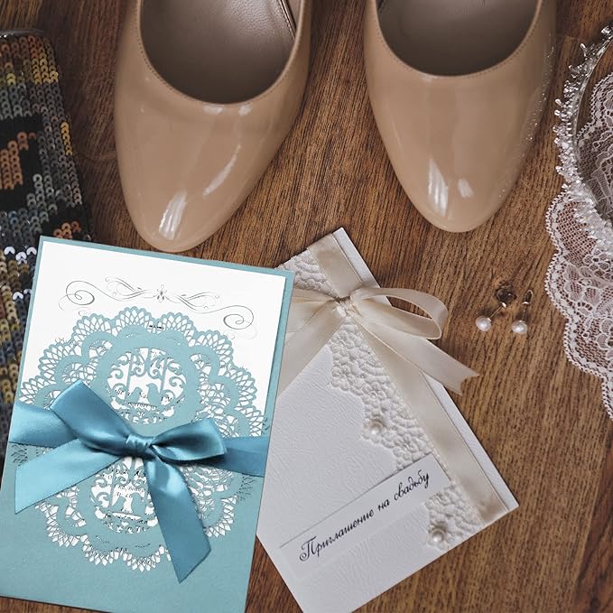 24 Sheets Light Blue Cardstock 8.5 x 11 Pastel Paper, Goefun 80lb Card Stock Printer Paper for Invitations, Menus, Crafts, DIY Cards