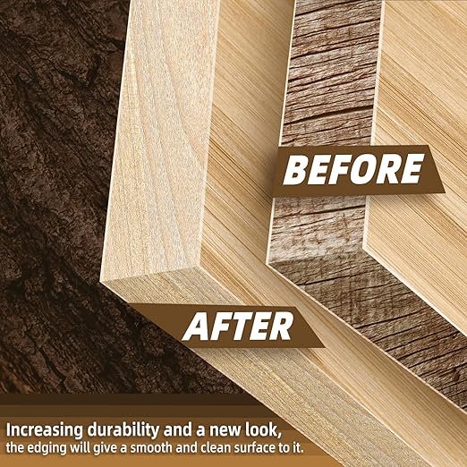 GSCIT Club Maple Edge Banding, 3/4 inch x 50ft Wood Edge Banding Pre-glued Flexible, Veneer Tape Banding for Cabinet Repair Furniture Restoration