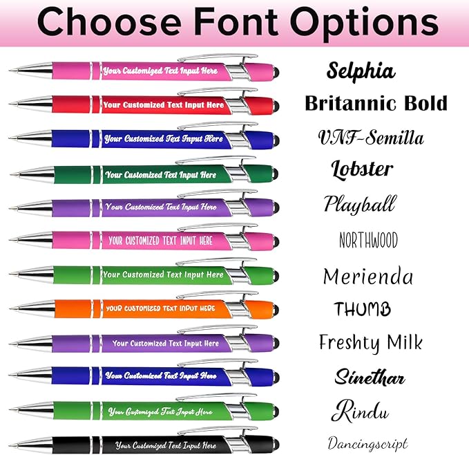 Personalized Ballpoint Pen 1pcs, Custom Pens Free Engraved Bulk with Name Logo, Soft Black Ink Stylus with Touch Metal Office, Gift for Anniversaries, Graduations, Birthdays