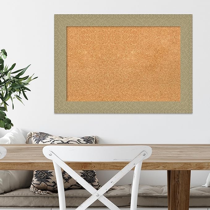 Amanti Art Natural Cork Board for Wall, 20x28 Vision Board with Gold Frame, Medium Corkboard Office Decor for Home Organization, Casual Corkboard Pinboard to Display Items for Home Organization in