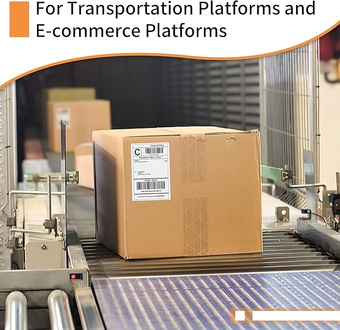 L LIKED 8000 Fanfold 4 x 6 Thermal Labels, with Perforated Line Shipping Labels, Compatible with Zebra & Rollo Printer, White, Commercial Grade