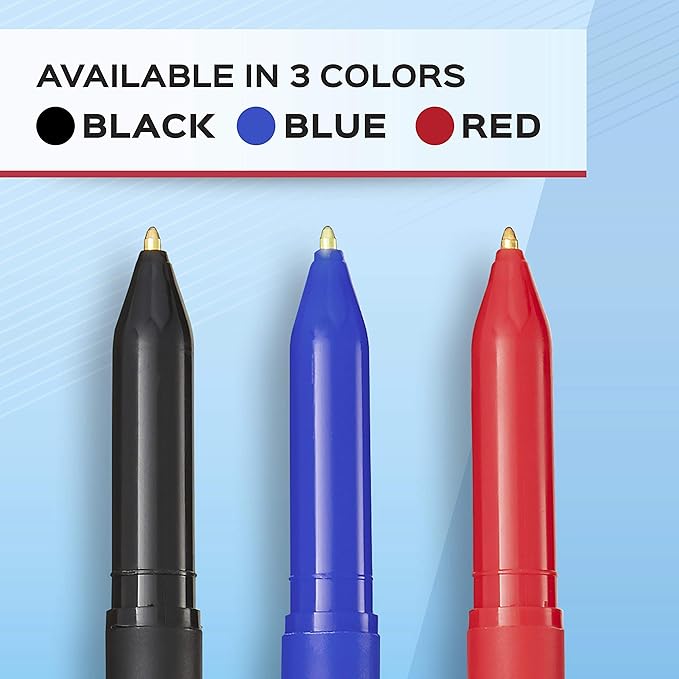 Paper Mate Ballpoint Pens, Write Bros. Blue Ink Pens, Medium Point (1.0mm), 120 Count