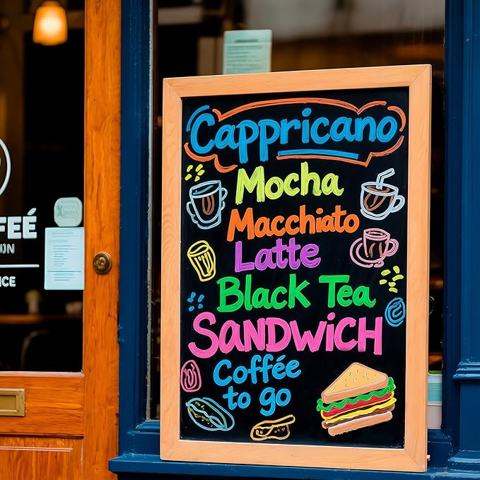 BainGesk 30 Colors Liquid Chalk Markers, Dust-Free Erasable Pens for Blackboards, Chalk Markers for Chalkboard, Windows, Glass, Mirror, Acrylic Dry Erase Board, 6mm Reversible Bullet & Chisel Tip