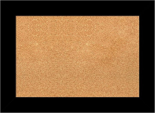 Amanti Art Natural Cork Board for Wall, 21x29 Vision Board with Black Wood Frame, Medium Corkboard Office Decor for Home Organization, Casual Corkboard Pinboard to Display Items for Home Organization