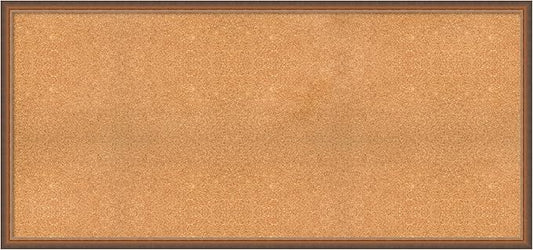 Amanti Art Natural Cork Board for Wall, 28x60 Vision Board with Bronze Frame, Oversize Corkboard Office Decor for Home Organization, Modern Corkboard Pinboard to Display Items for Home Organization