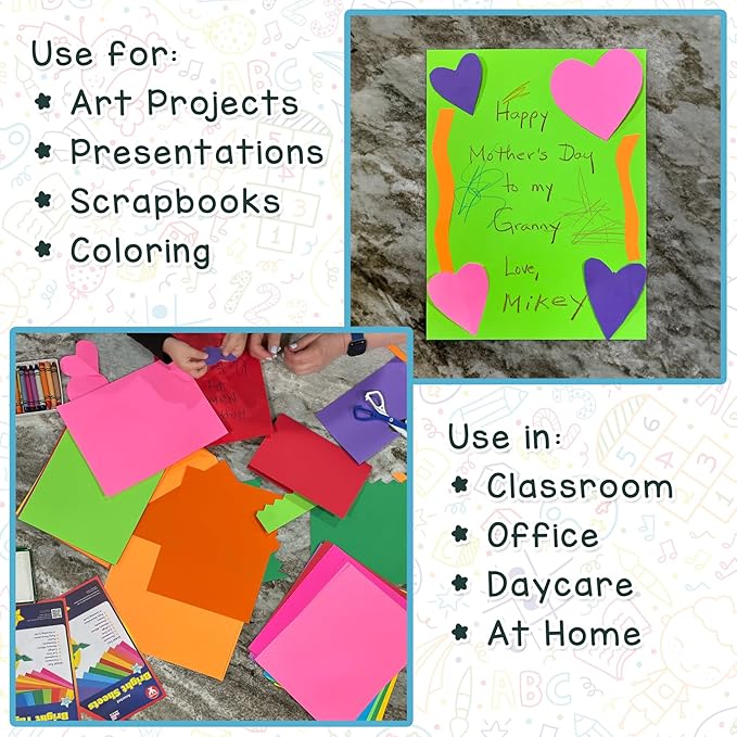 Hygloss Light Blue Bright Colored Cardstock - 8.5x11-Inch, 90 Sheets, 65 lb/ 176 gsm, Fade-Resistant, Acid-Free Color Card Stock Paper