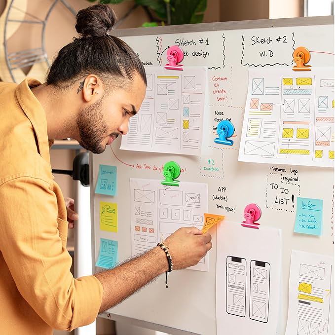 60 Pack Refrigerator Magnets with Clips, Fridge Magnets Whiteboard Magnet Clips, Teacher Classroom Must Haves,Manget Heavy Duty, Best for Photo Displays,Whiteboard,Refrigerator,Locker,Plant