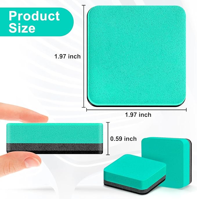 96 Pack Cube Dry Erase Erasers, Mini Magnetic Whiteboard Dry Erasers Chalkboard Cleaner Wiper for Classroom, School, Home, and Office Supplies
