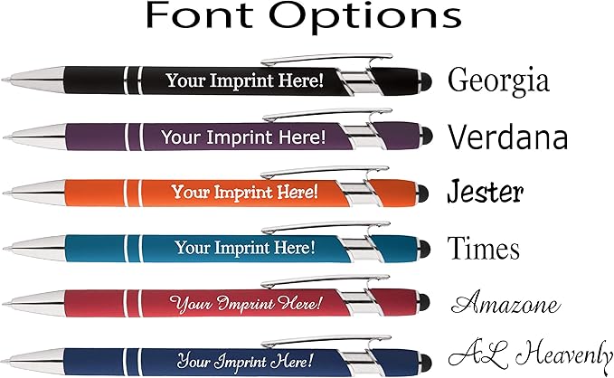 Up to 500 Pcs Custom Pens Bulk | Rainbow of Colors | Soft-Touch Metal Black Ink Personalized with Name or Message (Light Blue, 100 pcs)