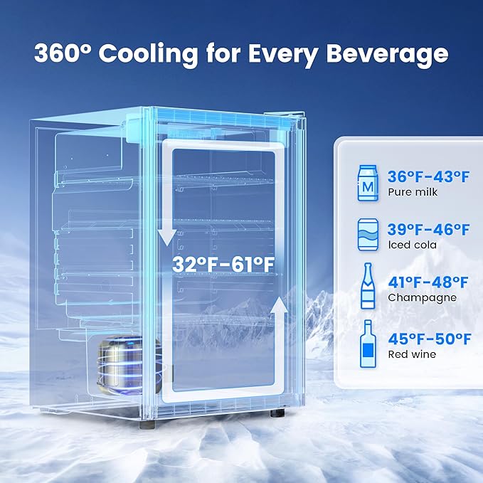 145 Can Beverage Refrigerator Cooler - 4.5 Cu.Ft Mini Fridge Glass Door, Soda Wine Beer Drink Fridge, Small Refrigerator for Bedroom Office Home Bar Dorm, Digital Temperature Control, Silver