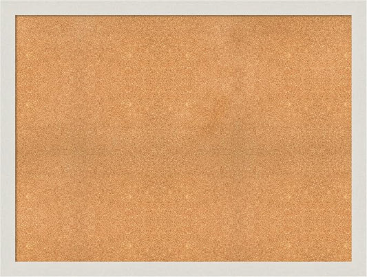Amanti Art Natural Cork Board for Wall, 37x49 Vision Board with White Frame, Oversize Corkboard Office Decor for Home Organization, Country Rustic Corkboard Pinboard to Display Items for Home