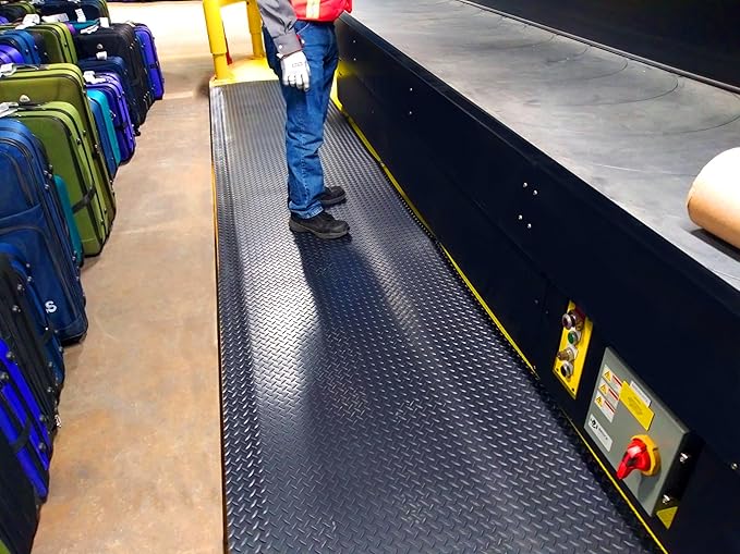 Rhino Mats, American Classic Diamond Anti-Fatigue Mats, Industrial Ergonomic Comfort Standing Mat for Work, Home, Garage, Office, Kitchen or Anywhere (Black 1" Thick, 2 FT. x 8 FT.)