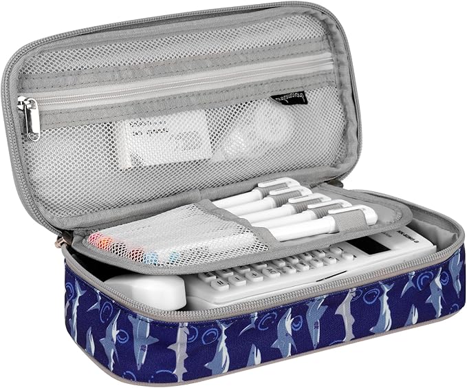 Choco Mocha Lightning Pencil Case for Boys, Soft Pencil Case Kids Pencils Pouch for Kindergarten Boys, Blue