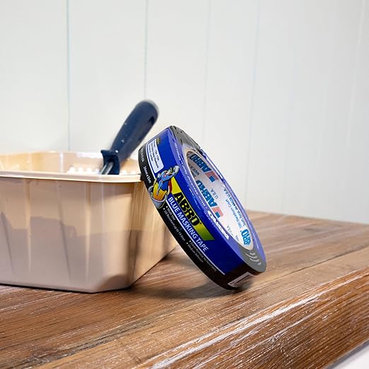 ABRO Blue Painters Tape 1 Inch Wide, 24mm x 55M, All Purpose Blue Tape, Temporary Labeling, Easy Tear, Clean Removal, Masking Tape Colored DIY or Pro - 6 Pack