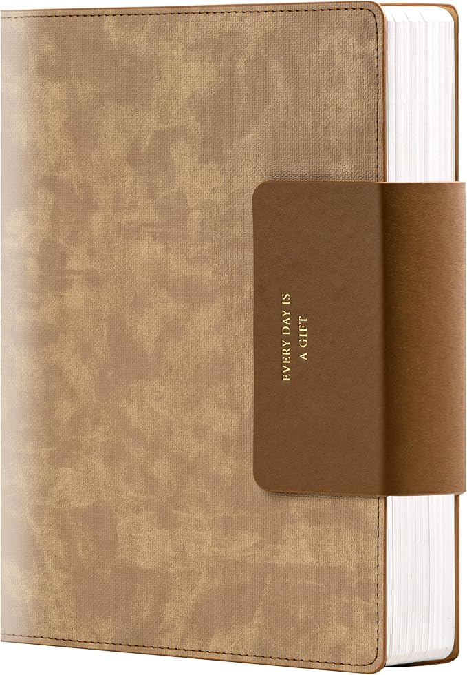 Leather Journal for Men 320 Pages B5 Large Journaling Notebooks with 100 GSM Thick Paper Journals for Writing Notebook for Men & Women with Buckle Closure Work Diary, 7.28" x 10.23", Brown