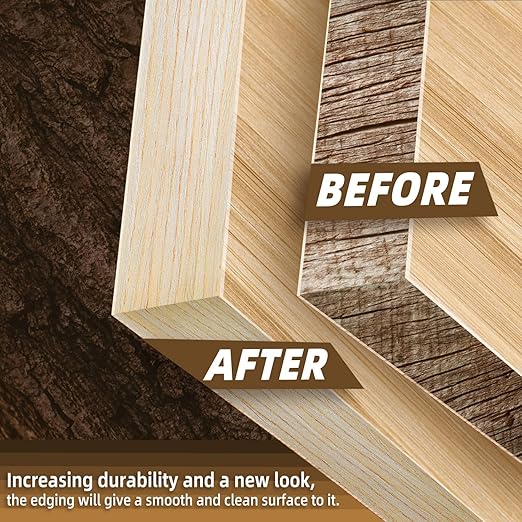 GSCIT Club Oak Edge Banding, 3/4 inch x 25ft roll of Veneer Edge Banding Preglued Flexible, Real Wood Tape Banding
