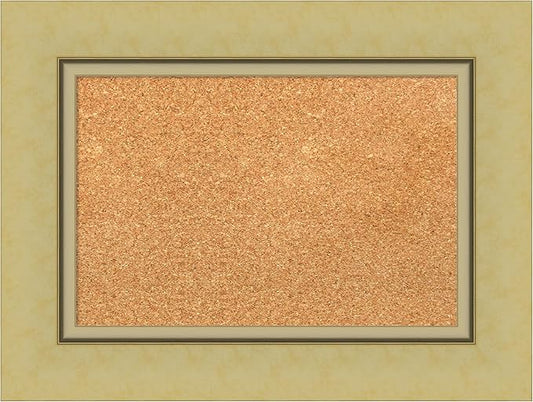 Amanti Art Natural Cork Board for Wall, 18x24 Vision Board with Gold Frame, Small Corkboard Office Decor for Home Organization, Casual Corkboard Pinboard to Display Items for Home Organization in