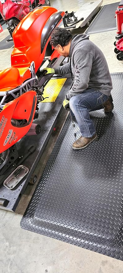 Rhino Mats, American Classic Diamond Anti-Fatigue Mats, Industrial Ergonomic Comfort Standing Mat for Work, Home, Garage, Office, Kitchen or Anywhere (Black 9/16" Thick, 3 FT. x 19 FT.)