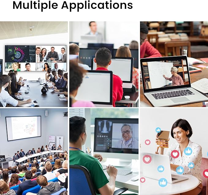 12X Optical Zoom Conference Room Camera USB3.0 HDMI PTZ Camera 1080P 60FPS Wide-Angle for Video Conference Church Live Streaming Meeting Education Works with Zoom Webex OBS YouTube