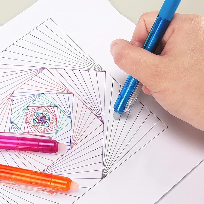 8 Pack Retractable Erasable Gel Pens Clicker Fine Point 0.7mm, Make Mistakes Disappear Comfort Grip for Drawing Writing Planner and School Supplies, Assorted Color Inks