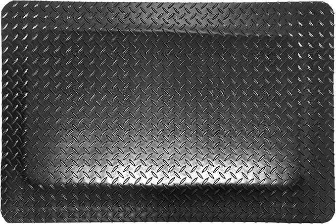 Rhino Mats, American Classic Diamond Anti-Fatigue Mats, Industrial Ergonomic Comfort Standing Mat for Work, Home, Garage, Office, Kitchen or Anywhere (Black 9/16" Thick, 3 FT. x 10 FT.)