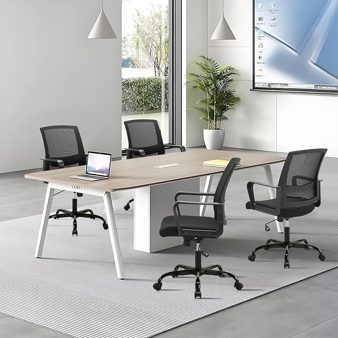 CLATINA Ergonomic Rolling Mesh Desk Chair with Executive Lumbar Support and Adjustable Swivel Design for Home Office Computer Black 8 Pack