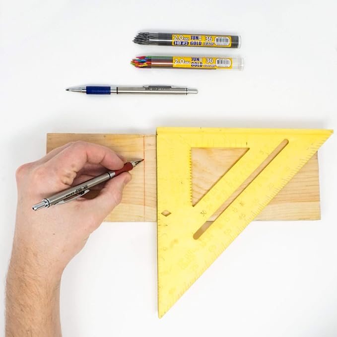 June Gold 36 Red (Strawberry #113) Colored 2.0 mm Lead Refills, Bold Thickness for Heavy Use, Break Resistant with a Convenient Dispenser