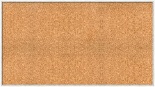 Amanti Art Natural Cork Board for Wall, 31x55 Vision Board with White Frame, Oversize Corkboard Office Decor for Home Organization, Modern Corkboard Pinboard to Display Items for Home Organization in