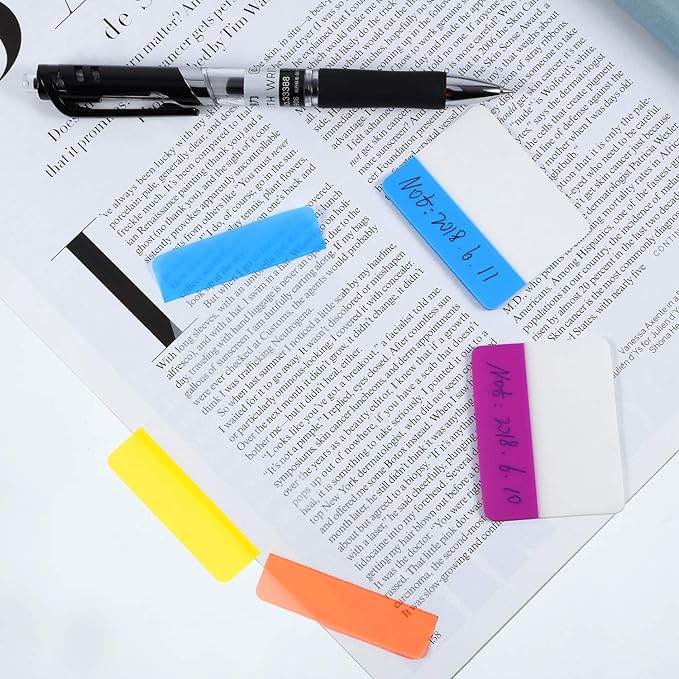 Jovitec 800 Pcs 40 Sets Sticky Tabs 2 Inch Colored Index Tabs Writable and Repositionable Labels for File Folders Books Reading Notes Classify File(Novelty Colors)