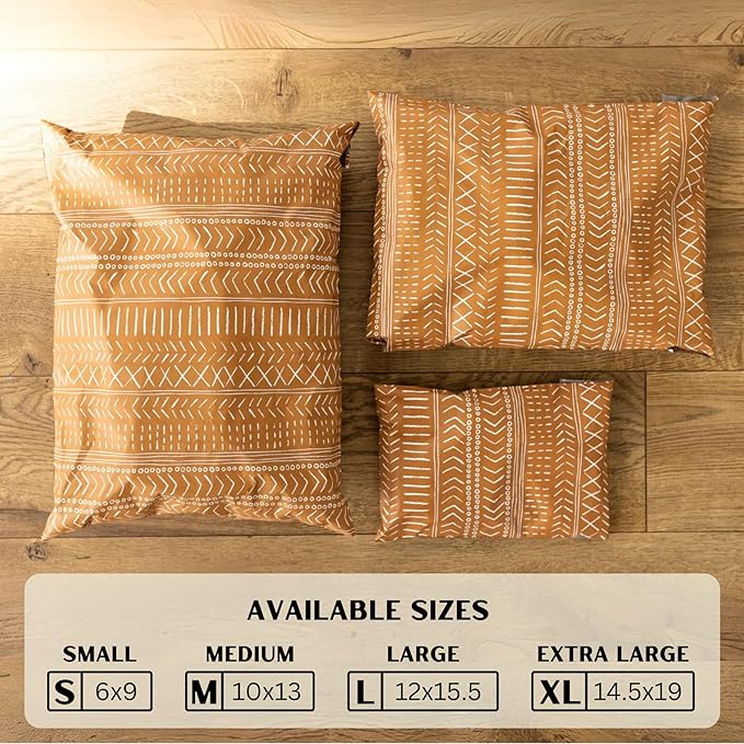 Poly Mailers 14.5x19 Inch 50 Pack Extra-Large Shipping Bags | Strong Thick Mailing Envelopes | Self-Adhesive | Waterproof & Tear Resistant | Small Business Packaging for Clothing - Boho Brown
